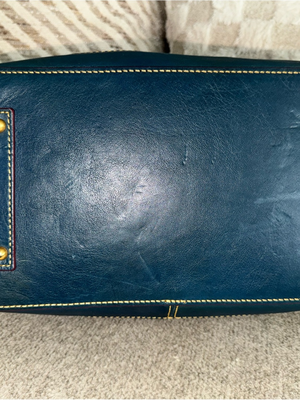 Dooney & Bourke Florentine Leather Perry Satchel in denim - Picture 3 of 13